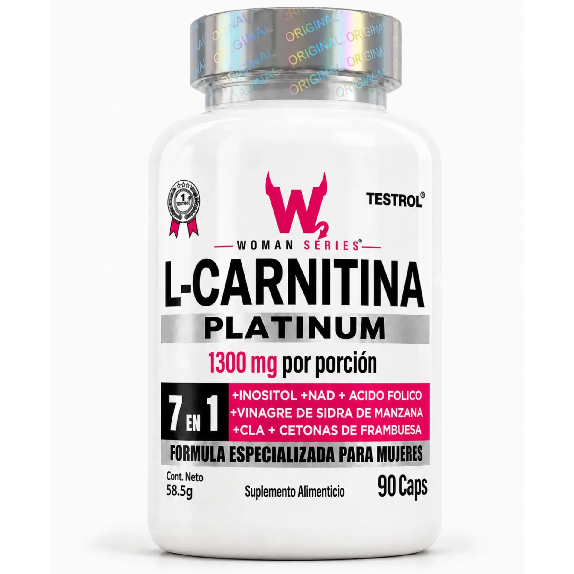 Carnitina Fem Platinum Woman Series:  L-Carnitina  7 en 1 con Inositol NAD CLA 90 Capsulas